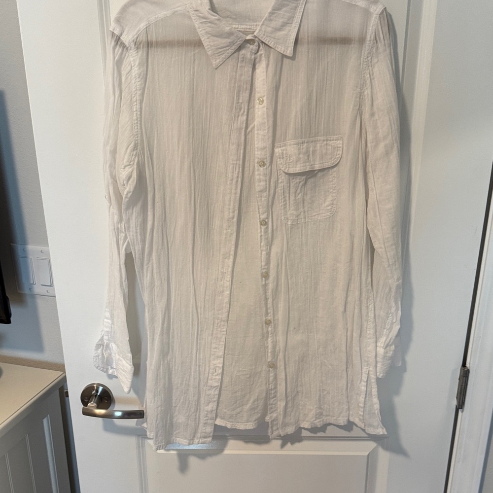 Polo by Ralph Lauren White Blouse/ Swim Cover Up